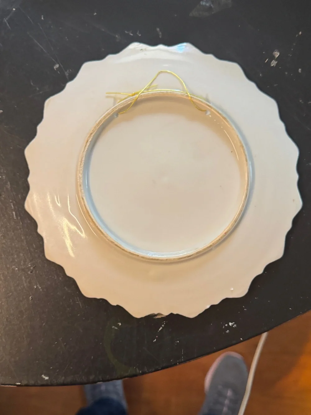 Vintage Nautical Collector 6” Decorative Plate - White with Blue & Orange Design